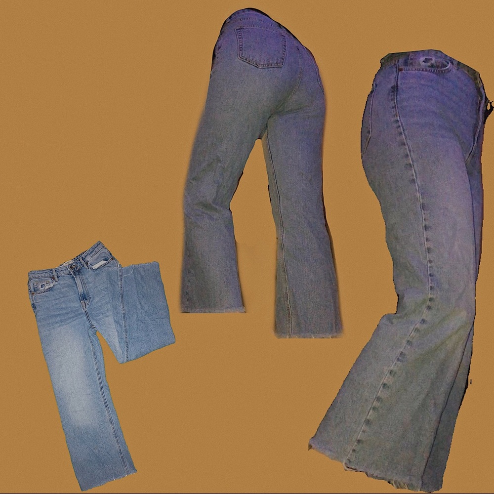 wide leg denim jeans
